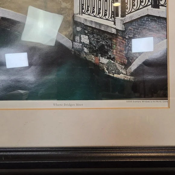 Framed Venice Canal Print "Where Bridges Meet" | Scanlans Travel Art 17" - Picture 8 of 13